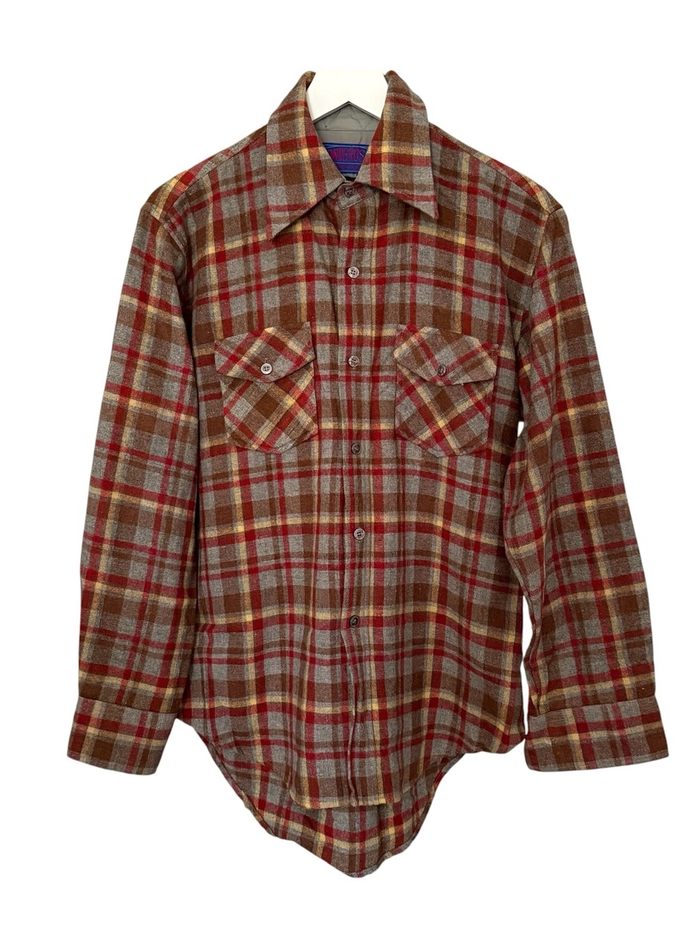 Vintage Ponderosa by Bardon Wool Western Plaid Long Sleeve Shirt Men’s Medium